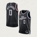 Maglia Russell Westbrook NO 0 Los Angeles Clippers Citta 2022-23 Nero