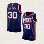 Maglia Seth Curry NO 30 Brooklyn Nets Citta 2021-22 Blu
