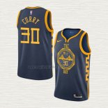 Maglia Stephen Curry NO 30 Golden State Warriors Citta 2018-19 Blu