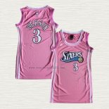 Maglia Allen Iverson NO 3 Donna Philadelphia 76ers Rosa