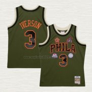 Maglia Allen Iverson NO 3 Philadelphia 76ers Mitchell & Ness 1996-97 Verde