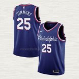 Maglia Ben Simmons NO 25 Philadelphia 76ers Citta 2019-20 Blu