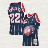 Maglia Clyde Drexler NO 22 Houston Rockets Mitchell & Ness 1996-97 Blu