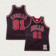 Maglia Dennis Rodman NO 91 Chicago Bulls Mitchell & Ness 1996-97 Nero
