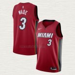 Maglia Dwyane Wade NO 3 Miami Heat Statement Rosso
