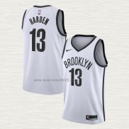 Maglia James Harden NO 13 Brooklyn Nets Association 2020 Bianco