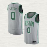 Maglia Jayson Tatum NO 0 Boston Celtics Citta 2018-19 Grigio