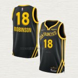 Maglia Jerome Robinson NO 18 Golden State Warriors Citta 2023-24 Nero