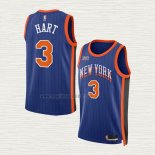 Maglia Josh Hart NO 3 New York Knicks Citta 2023-24 Blu