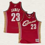 Maglia LeBron James NO 23 Cleveland Cavaliers Mitchell & Ness 2003-04 Rosso