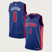 Maglia Reggie Jackson NO 1 Detroit Pistons Icon Blu