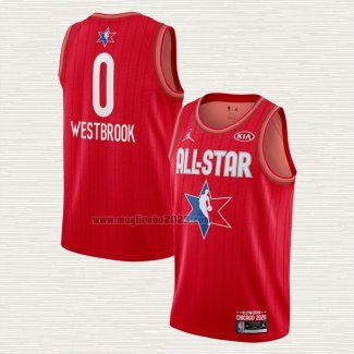 Maglia Russell Westbrook NO 0 Houston Rockets All Star 2020 Rosso
