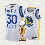 Maglia Stephen Curry NO 30 Golden State Warriors MVP 2022 NBA Finals Bianco