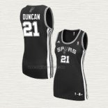 Maglia Tim Duncan NO 21 Donna San Antonio Spurs Icon 2017-18 Nero