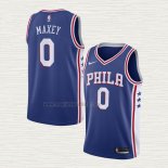 Maglia Tyrese Maxey NO 0 Philadelphia 76ers Icon Blu