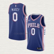 Maglia Tyrese Maxey NO 0 Philadelphia 76ers Icon Blu