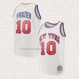 Maglia Walt Frazier NO 10 New York Knicks Mitchell & Ness Bianco
