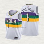 Maglia Zion Williamson NO 1 Bambino New Orleans Pelicans Citta 2019-20 Bianco