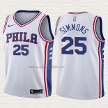 Maglia Ben Simmons NO 25 Bambino Philadelphia 76ers Association 2017-18 Bianco