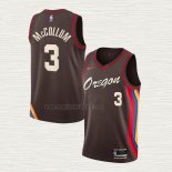 Maglia CJ McCollum NO 3 Portland Trail Blazers Citta 2020-21 Marrone