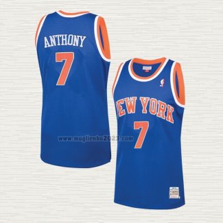 Maglia Carmelo Anthony NO 7 New York Knicks Mitchell & Ness 2012-13 Blu