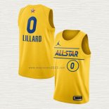 Maglia Damian Lillard NO 0 Portland Trail Blazers All Star 2021 Or