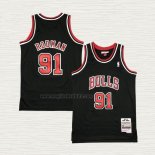 Maglia Dennis Rodman NO 91 Bambino Chicago Bulls Mitchell & Ness 1997-98 Nero