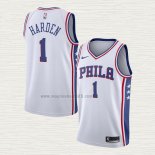 Maglia James Harden NO 1 Philadelphia 76ers Association Bianco