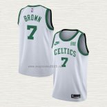 Maglia Jaylen Brown NO 7 Boston Celtics 75th Anniversary Bianco