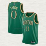 Maglia Jayson Tatum NO 0 Boston Celtics Citta Verde