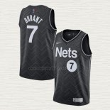 Maglia Kevin Durant NO 7 Brooklyn Nets Earned 2020-21 Nero