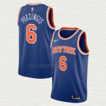 Maglia Kristaps Porzingis NO 6 New York Knicks Icon Blu