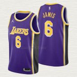 Maglia LeBron James NO 6 Los Angeles Lakers Statement 2020-21 Viola
