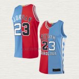 Maglia Michael Jordan NO 23 Chicago Bulls Split Blu Rosso