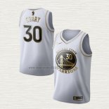 Maglia Stephen Curry NO 30 Golden State Warriors Golden Edition Bianco