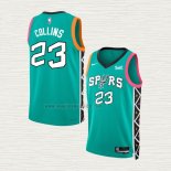 Maglia Zach Collins NO 23 San Antonio Spurs Citta 2022-23 Verde